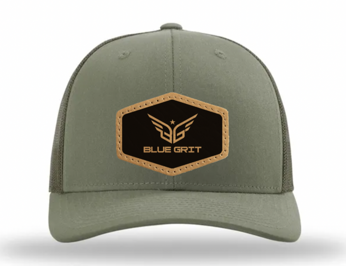 Blue Grit OG Hexagon Leather Patch Hat