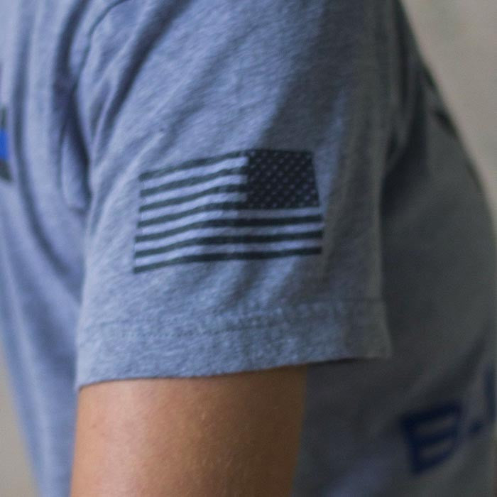 Hold The Line T-Shirt - Gray - Blue Grit