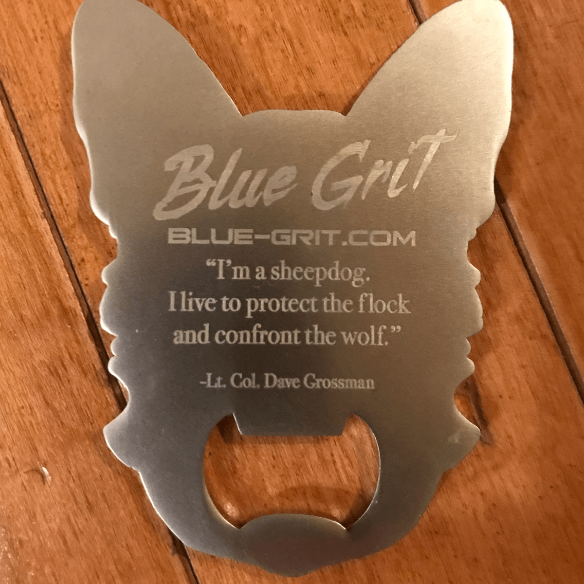K9 Line challenge coin/bottle opener - Blue Grit