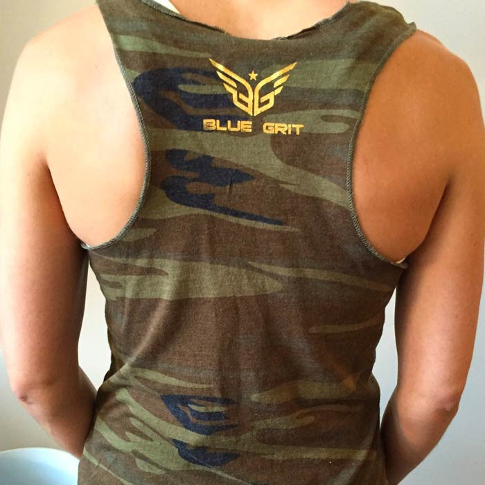 Women's Pure Grit Tank - Camo - Blue Grit