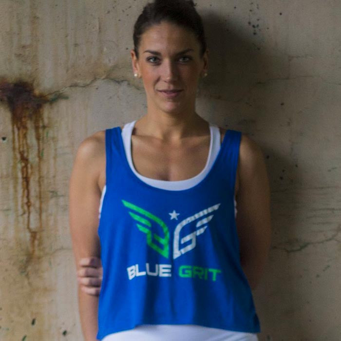 Women’s Royal Crop Tank - Blue Grit