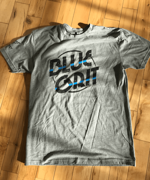 Hold The Line V.2.0 T-Shirt - Gray - Blue Grit