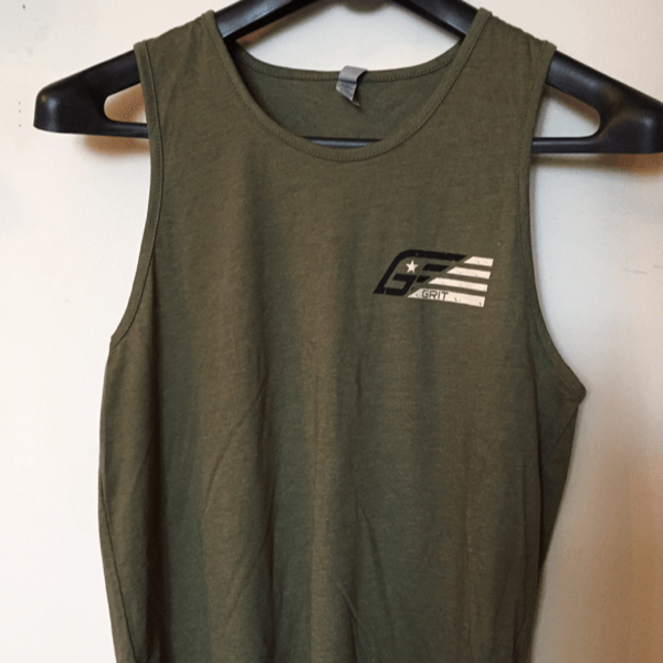 Men's Pure Grit tank - OD green - Blue Grit