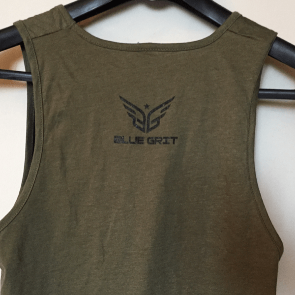 Men's Pure Grit tank - OD green - Blue Grit