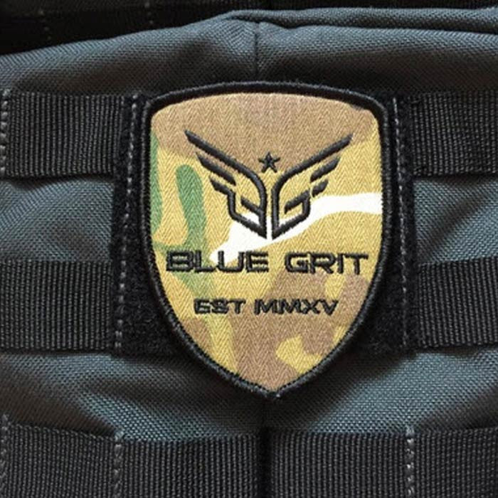 Blue Grit Camouflage Shield Patch - Blue Grit